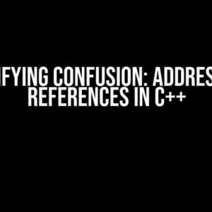 Demystifying Confusion: Addresses and References in C++